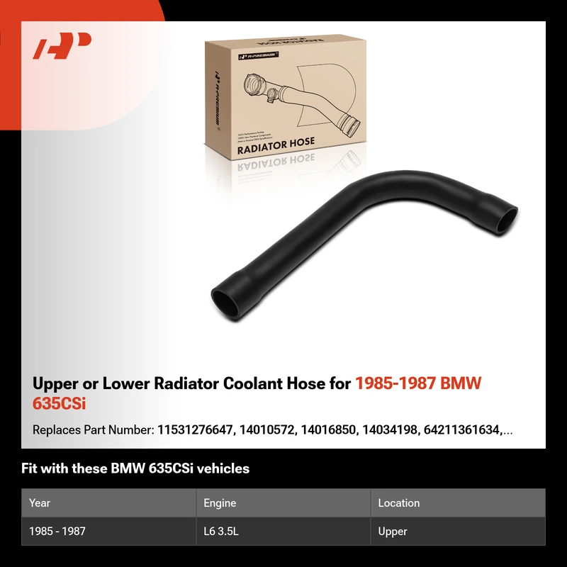 Upper or Lower Radiator Coolant Hose for 1985-1987 BMW 635CSi