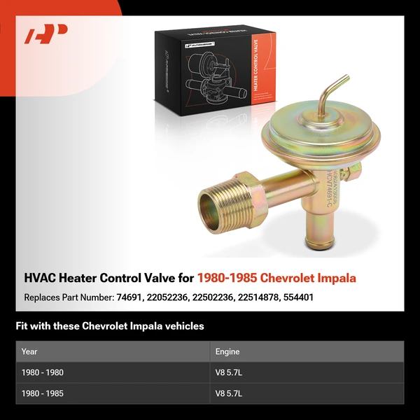 HVAC Heater Control Valve for 1980-1985 Chevrolet Impala