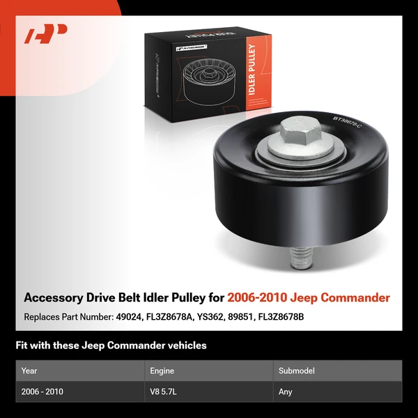 Accessory Drive Belt Idler Pulley for 2006-2010 Jeep Commander
