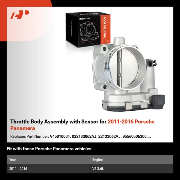 Throttle Body Assembly with Sensor for 2011-2016 Porsche Panamera