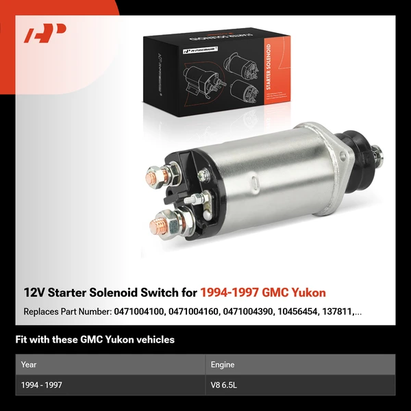 12V Starter Solenoid Switch for 1994-1997 GMC Yukon