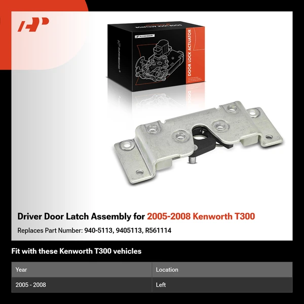 Driver Door Latch Assembly for 2005-2008 Kenworth T300