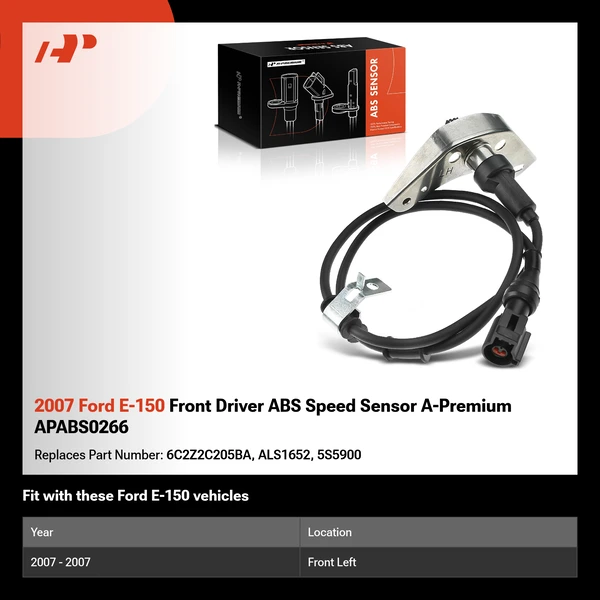 2007 Ford E-150 Front Driver ABS Speed Sensor A-Premium APABS0266