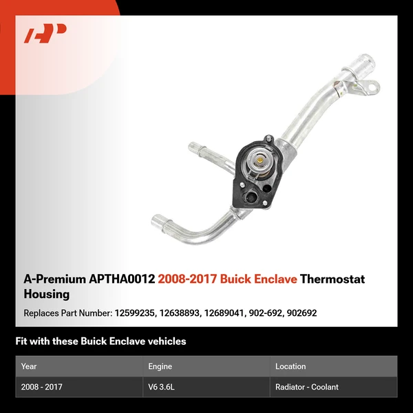 A-Premium APTHA0012 2008-2017 Buick Enclave Thermostat Housing