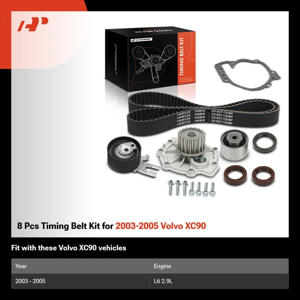 8 Pcs Timing Belt Kit for 2003-2005 Volvo XC90