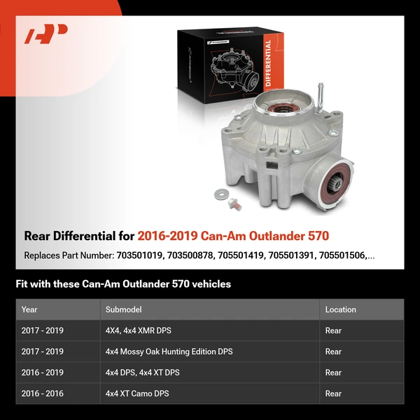 Rear Differential for 2016-2019 Can-Am Outlander 570