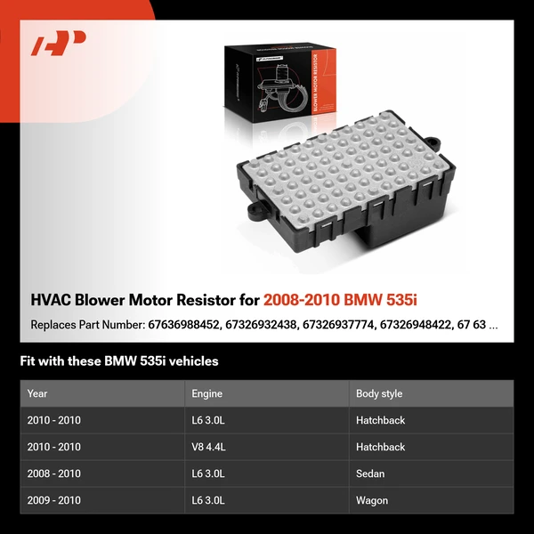HVAC Blower Motor Resistor for 2008-2010 BMW 535i