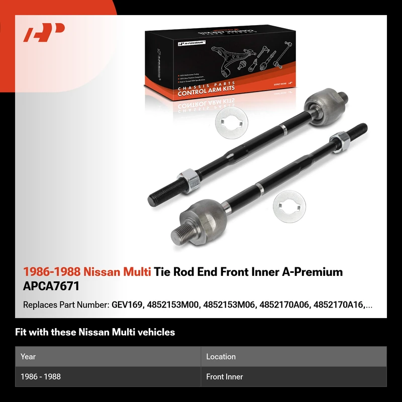 1986-1988 Nissan Multi Tie Rod End Front Inner A-Premium APCA7671