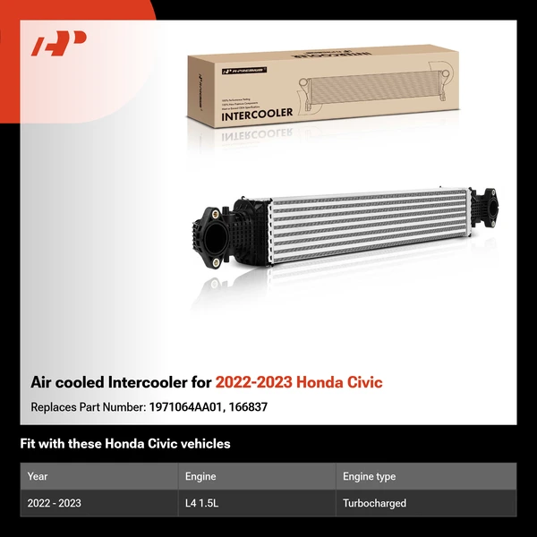 Air cooled Intercooler for 2022-2023 Honda Civic