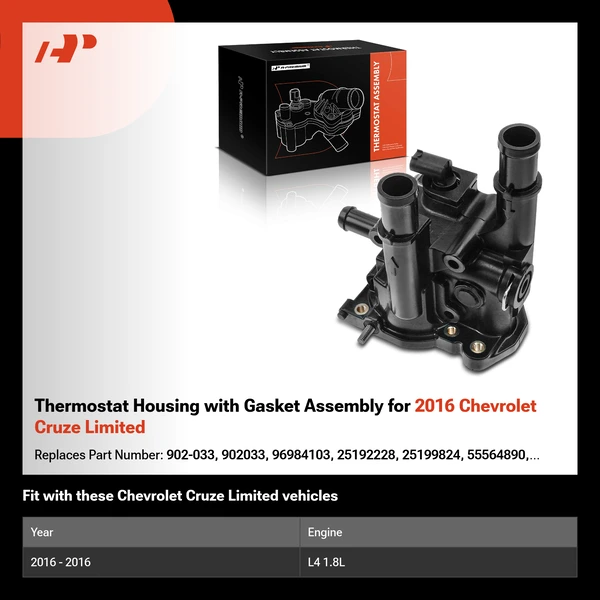 Thermostat Housing with Gasket Assembly for 2016 Chevrolet Cruze Limited