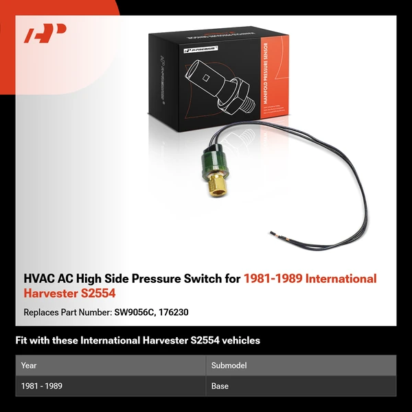 HVAC AC High Side Pressure Switch for 1981-1989 International Harvester S2554