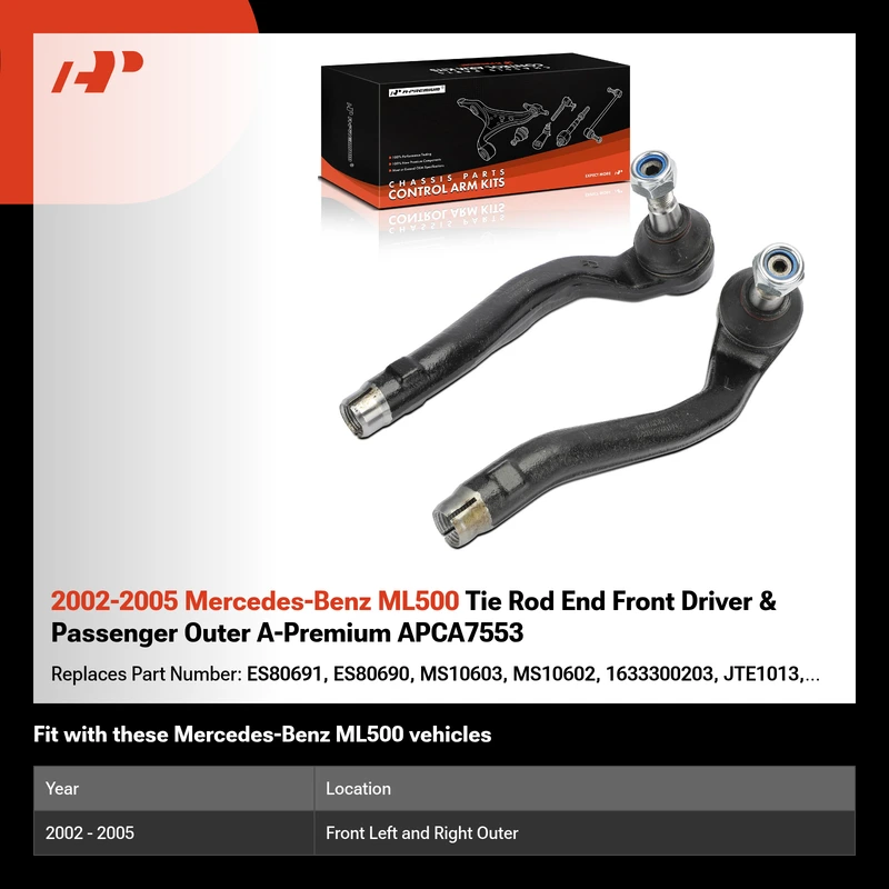 2002-2005 Mercedes-Benz ML500 Tie Rod End Front Driver & Passenger Outer A-Premium APCA7553