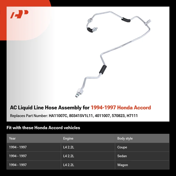AC Liquid Line Hose Assembly for 1994-1997 Honda Accord