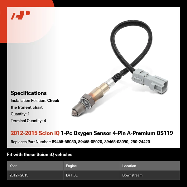 2012-2015 Scion iQ 1-Pc Oxygen Sensor 4-Pin A-Premium OS119