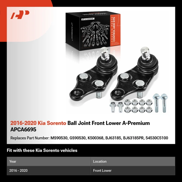 2016-2020 Kia Sorento Ball Joint Front Lower A-Premium APCA6695