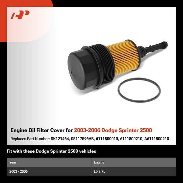 Engine Oil Filter Cover for 2003-2006 Dodge Sprinter 2500