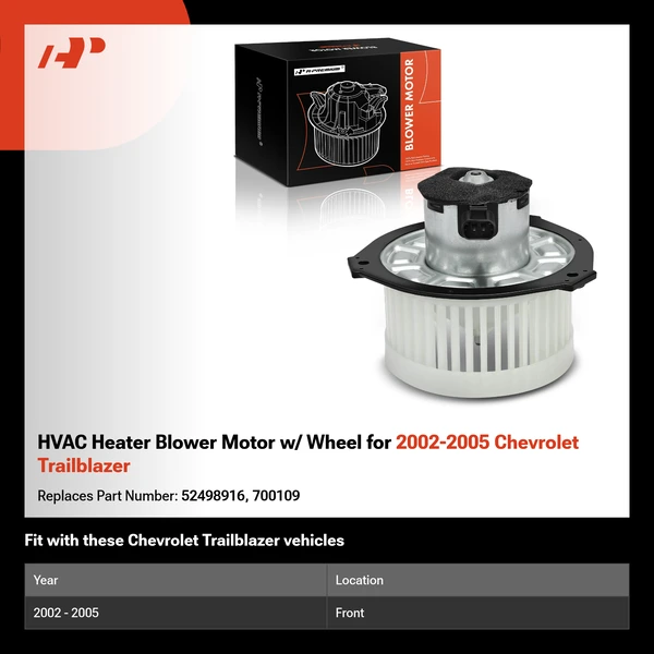 HVAC Heater Blower Motor w/ Wheel for 2002-2005 Chevrolet Trailblazer