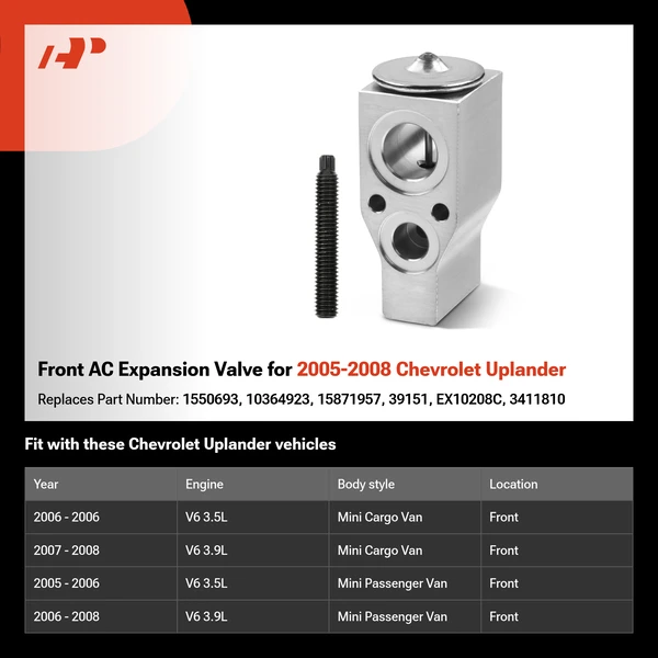 Front AC Expansion Valve for 2005-2008 Chevrolet Uplander