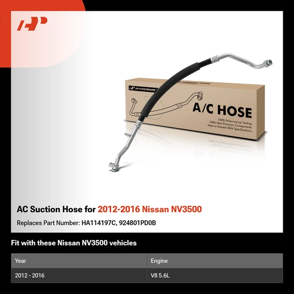 AC Suction Hose for 2012-2016 Nissan NV3500