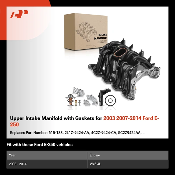 Upper Intake Manifold with Gaskets for 2003 2007-2014 Ford E-250