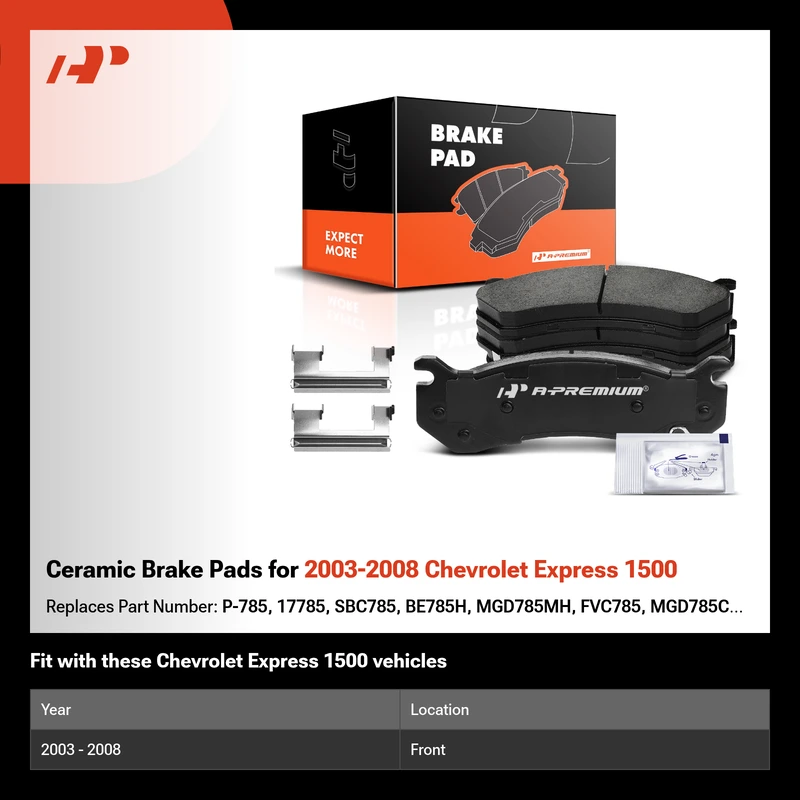 Ceramic Brake Pads for 2003-2008 Chevrolet Express 1500