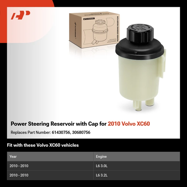 Power Steering Reservoir with Cap for 2010 Volvo XC60