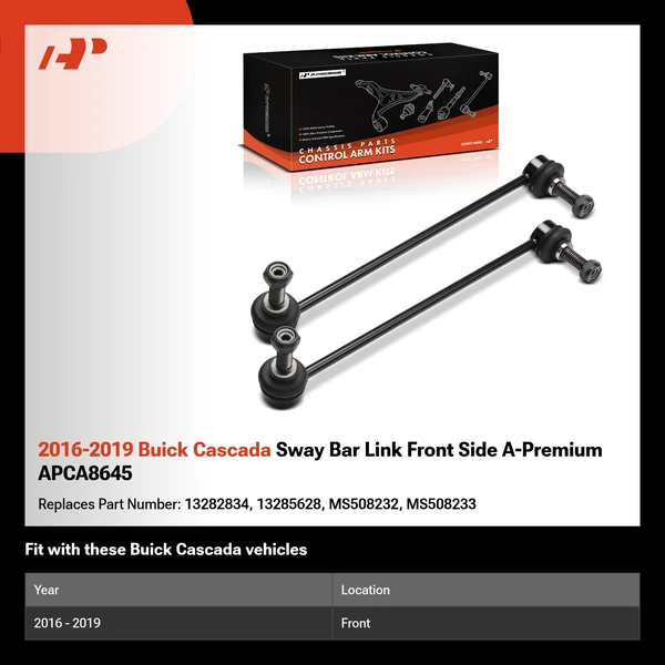 2016-2019 Buick Cascada Sway Bar Link Front Side A-Premium APCA8645