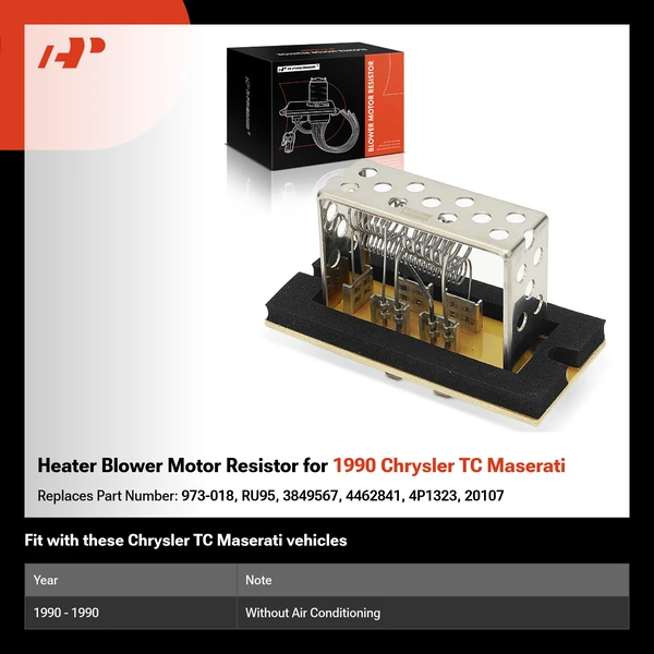 Heater Blower Motor Resistor for 1990 Chrysler TC Maserati