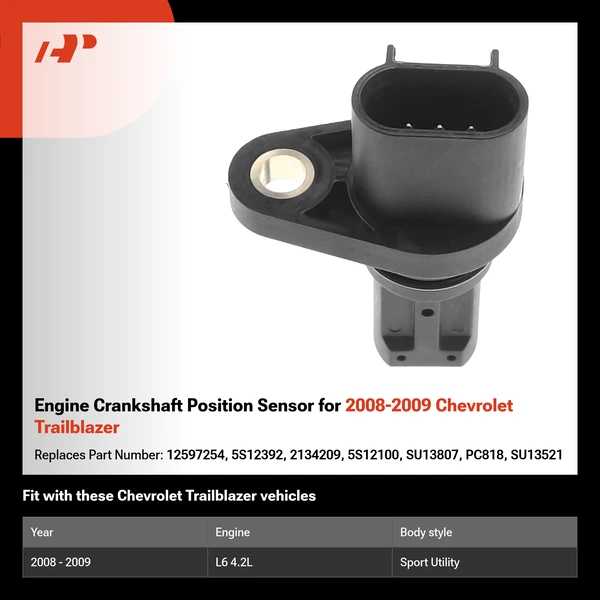 Engine Crankshaft Position Sensor for 2008-2009 Chevrolet Trailblazer