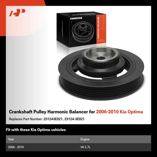 Crankshaft Pulley Harmonic Balancer for 2006-2010 Kia Optima