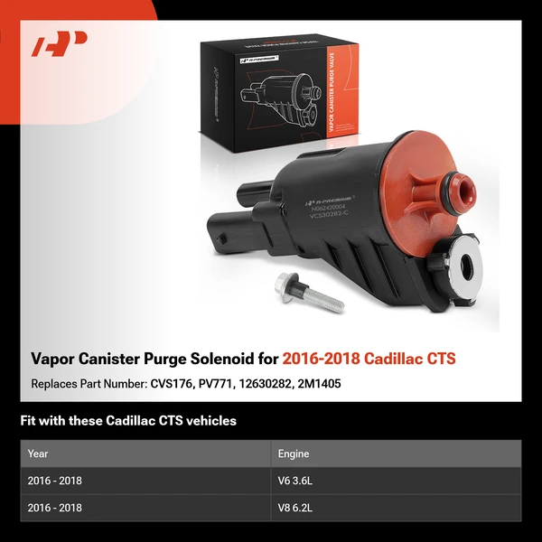 Vapor Canister Purge Solenoid for 2016-2018 Cadillac CTS