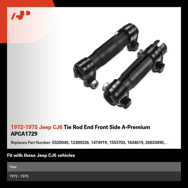 1972-1975 Jeep CJ6 Tie Rod End Front Side A-Premium APCA1729