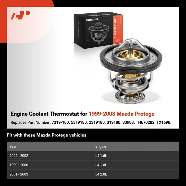 Engine Coolant Thermostat for 1999-2003 Mazda Protege