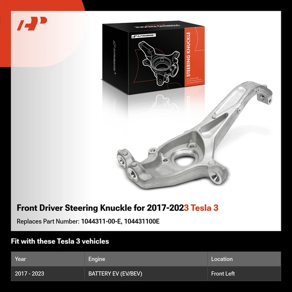 Front Driver Steering Knuckle for 2017-2023 Tesla 3