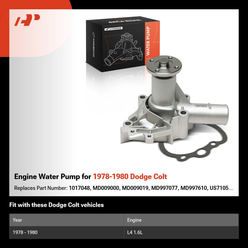 Engine Water Pump for 1978-1980 Dodge Colt