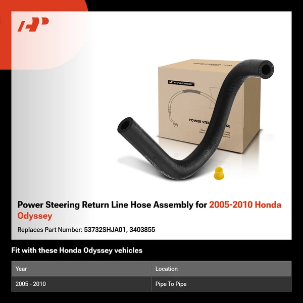 Power Steering Return Line Hose Assembly for 2005-2010 Honda Odyssey