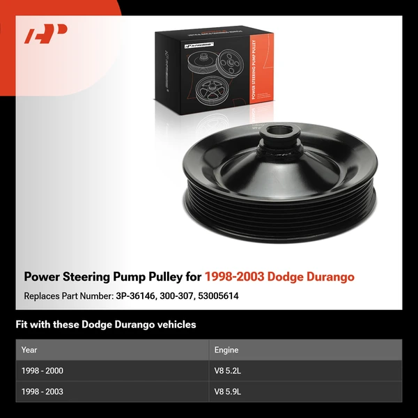 Power Steering Pump Pulley for 1998-2003 Dodge Durango