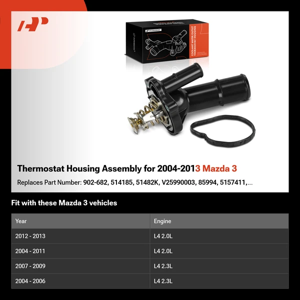 Thermostat Housing Assembly for 2004-2013 Mazda 3