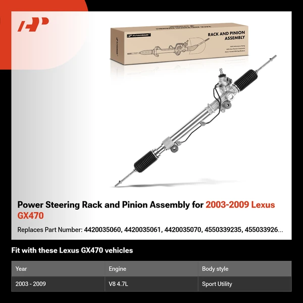Power Steering Rack and Pinion Assembly for 2003-2009 Lexus GX470