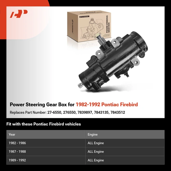 Power Steering Gear Box for 1982-1992 Pontiac Firebird