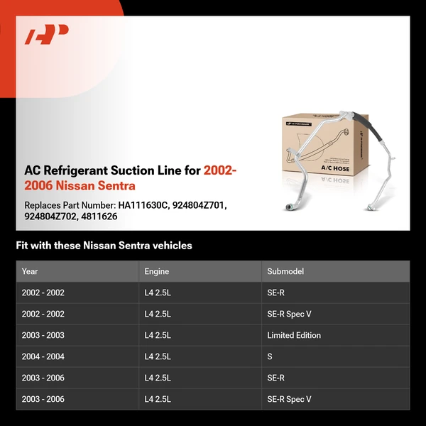 AC Refrigerant Suction Line for 2002-2006 Nissan Sentra