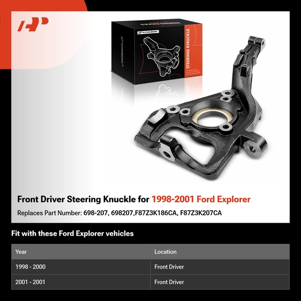 Front Driver Steering Knuckle for 1998-2001 Ford Explorer