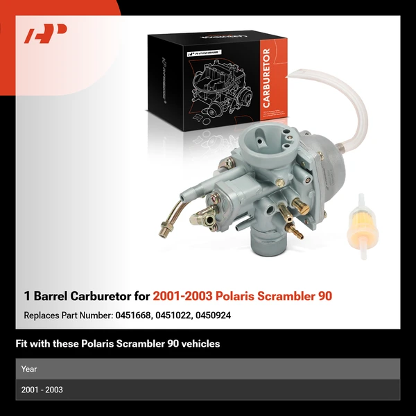 1 Barrel Carburetor for 2001-2003 Polaris Scrambler 90