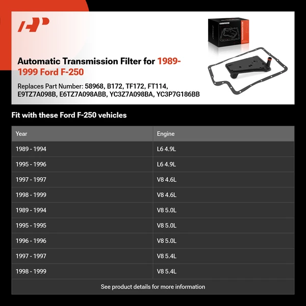 Automatic Transmission Filter for 1989-1999 Ford F-250