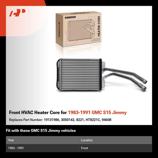 Front HVAC Heater Core for 1983-1991 GMC S15 Jimmy