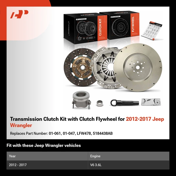 Transmission Clutch Kit with Clutch Flywheel for 2012-2017 Jeep Wrangler