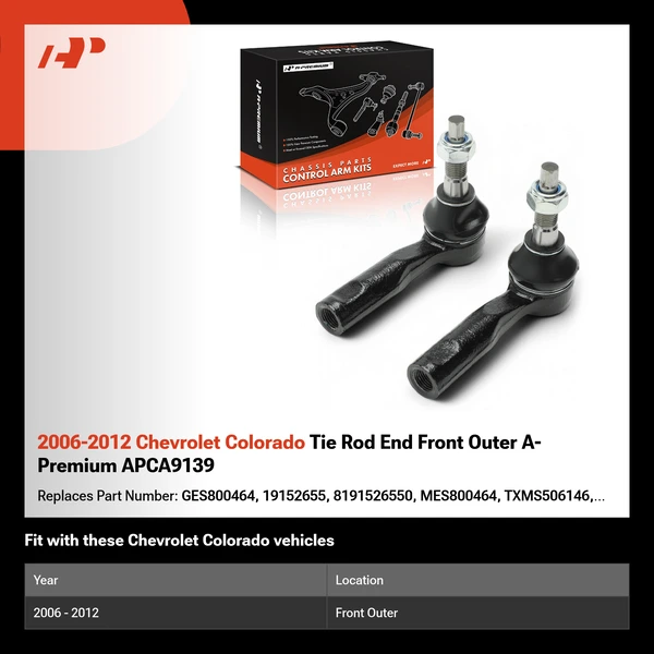 2006-2012 Chevrolet Colorado Tie Rod End Front Outer A-Premium APCA9139