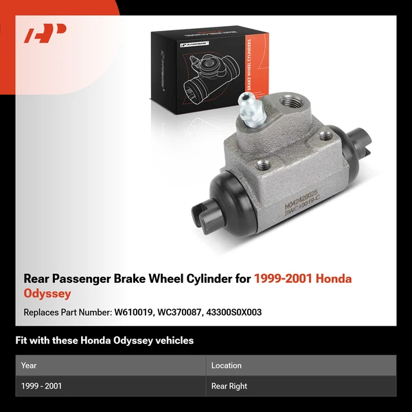 Rear Passenger Brake Wheel Cylinder for 1999-2001 Honda Odyssey