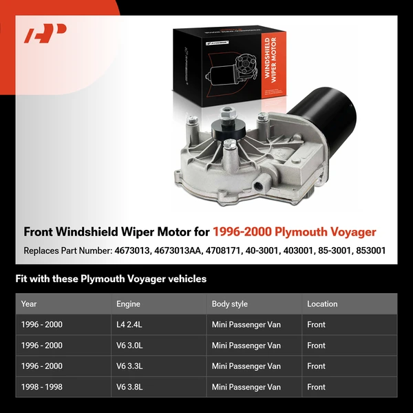 Front Windshield Wiper Motor for 1996-2000 Plymouth Voyager