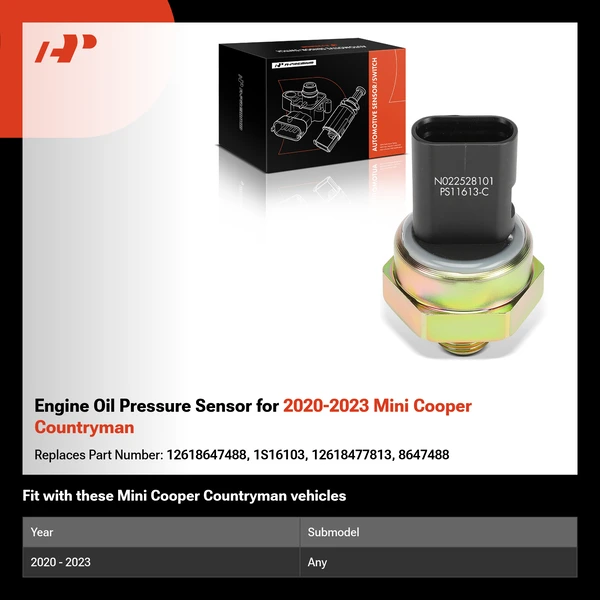 Engine Oil Pressure Sensor for 2020-2023 Mini Cooper Countryman